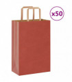 vidaXL Paper Bags 50 pcs with Handles Red 21x11x31 cm