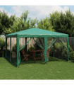 vidaXL Party Tent with 8 Mesh Sidewalls Green 4x4 m HDPE