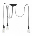 vidaXL Pendant Lamp with 3 Lamp Holders E27 Black Metal