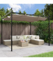 vidaXL Pergola with Retractable Roof Taupe 295x292x230 cm