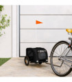 vidaXL Pet Bike Trailer Black Oxford Fabric and Iron