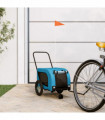 vidaXL Pet Bike Trailer Blue and Black Oxford Fabric and Iron