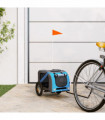 vidaXL Pet Bike Trailer Blue and Grey Oxford Fabric and Iron