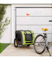 vidaXL Pet Bike Trailer Green and Grey Oxford Fabric&Iron