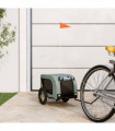 vidaXL Pet Bike Trailer Grey and Black Oxford Fabric and Iron