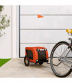 vidaXL Pet Bike Trailer Orange and Black Oxford Fabric and Iron