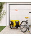 vidaXL Pet Bike Trailer Yellow and Black Oxford Fabric and Iron