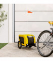 vidaXL Pet Bike Trailer Yellow and Black Oxford Fabric and Iron