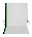 vidaXL Photo Studio Kit with 3 Cotton Backdrops Adjustable Frame 3x5m