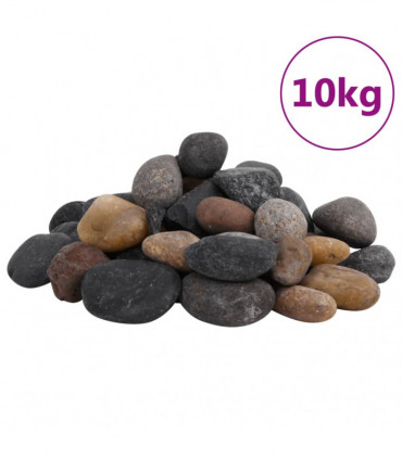 vidaXL Polished Pebbles 10 kg Mixed Colour 5-8 cm