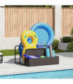 vidaXL Poolside Float Storage Black 110x100x57 cm Poly Rattan