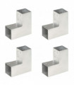 vidaXL Post Connectors 4 pcs L Shape Galvanised Metal 81x81 mm