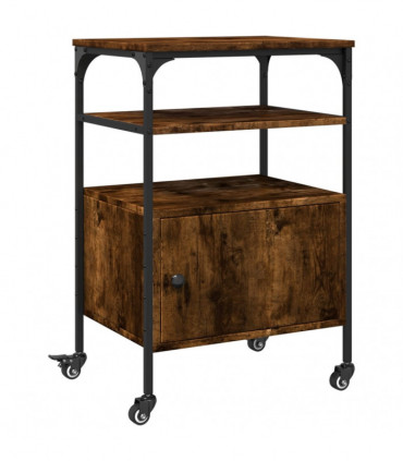 vidaXL Printer Stand 3-Tier Smoked Oak 50x40x76 cm Engineered Wood