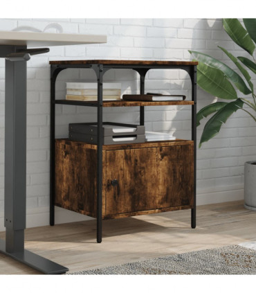 vidaXL Printer Stand 3-Tier Smoked Oak 50x40x76 cm Engineered Wood