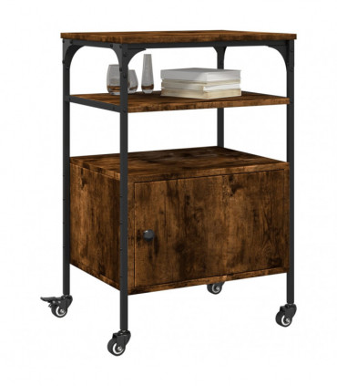 vidaXL Printer Stand 3-Tier Smoked Oak 50x40x76 cm Engineered Wood