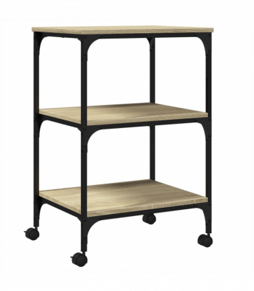 vidaXL Printer Stand 3-Tier Sonoma Oak 50x41x75 cm Engineered Wood