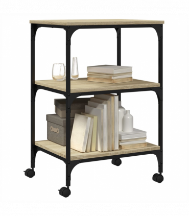 vidaXL Printer Stand 3-Tier Sonoma Oak 50x41x75 cm Engineered Wood