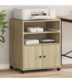 vidaXL Printer Stand with Wheels Sonoma Oak 60x48x74 cm