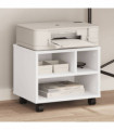 vidaXL Printer Stand with Wheels White 41x32x34,5 cm