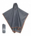 vidaXL Rain Poncho with Hood 2-in-1 Design Grey and Orange 223x145 cm