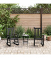 vidaXL Rocking Chairs for Children 2 pcs Black Solid Wood Poplar