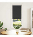 vidaXL Roller Blind Blackout Black 60x130 cm Fabric Width 55.7 cm Polyester