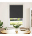 vidaXL Roller Blind Blackout Black 85x175 cm Fabric Width 80.7 cm Polyester