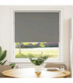 vidaXL Roller Blind Blackout Grey 110x150 cm Fabric Width 105.7 cm Polyester