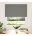 vidaXL Roller Blind Blackout Grey 120x130 cm Fabric Width 116.6 cm Polyester