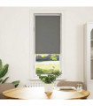 vidaXL Roller Blind Blackout Grey 40x130 cm Fabric Width 35.7 cm Polyester