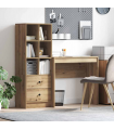 vidaXL Desk with Storage with Drawer 2 pcs Artisan oak 80 x 40 x 76 cm