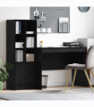 vidaXL Desk with Storage with Drawer 2 pcs Black oak 100 x 50 x 76 cm