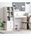 vidaXL Desk with Storage 2 pcs White 80 x 40 x 76 cm Engineered wood