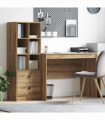 vidaXL Desk with Storage with Shelf 2 pcs Artisan oak 100 x 50 x 76 cm
