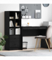 vidaXL Desk with Storage with Drawer 2 pcs Black oak 100 x 40 x 76 cm