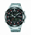 Lorus Mens Chronograph Day Date Black Dial Silver Stainless Steel Bracelet Watch RW635AX5