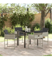 vidaXL Garden Dining Set 5 pcs Light Grey Poly Rattan