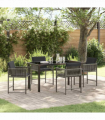 vidaXL Garden Dining Set 5 pcs Grey Poly Rattan