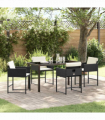 vidaXL Garden Dining Set 5 pcs Black Poly Rattan