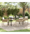 vidaXL Garden Dining Set 5 pcs Beige Poly Rattan