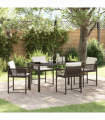 vidaXL Garden Dining Set 5 pcs Brown Poly Rattan