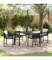 vidaXL Garden Dining Set 5 pcs Black Poly Rattan