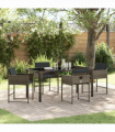vidaXL Garden Dining Set 5 pcs Grey Poly Rattan