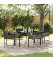 vidaXL Garden Dining Set 5 pcs Grey Poly Rattan