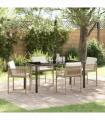 vidaXL Garden Dining Set 5 pcs Beige Poly Rattan