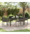 vidaXL Garden Dining Set 5 pcs Grey Poly Rattan