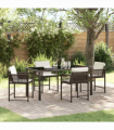 vidaXL Garden Dining Set 5 pcs Brown Poly Rattan
