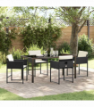 vidaXL Garden Dining Set 5 pcs Black Poly Rattan