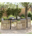 vidaXL Garden Dining Set 5 pcs Beige Poly rattan