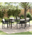 vidaXL Garden Dining Set 5 pcs Black Poly Rattan